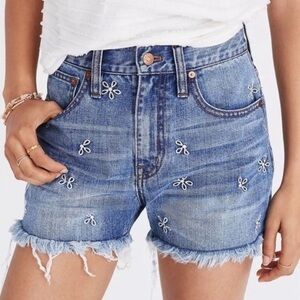 Madewell Embroidered Daisy Shorts 26